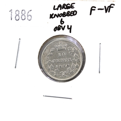 1886 Large Knobbed 6 Obv. 4 Canada 1-cents F-VF (F-15) $