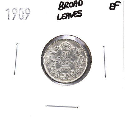 1909 Broad Leaves Canada 10-cents Extra Fine (EF-40) $