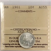 1901 Canada 10-cents ICCS Certified AU-55