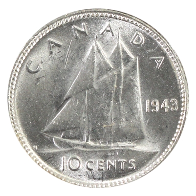1943 Re-Engraved 10-cents Uncirculated (MS-60)