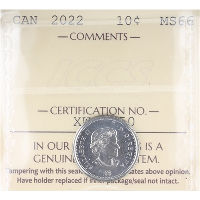 2022 Canada 10-cents ICCS Certified MS-66