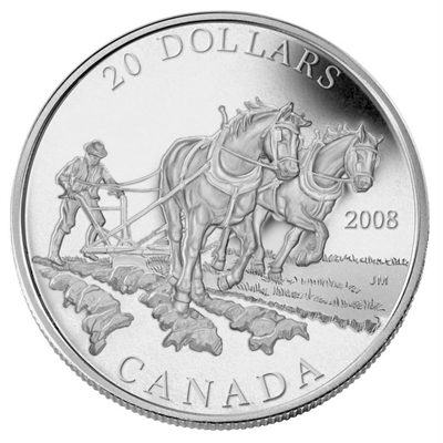2008 Canada $20 Agriculture Trade Fine Silver (TAX Exempt)
