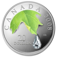 2008 Canada $20 Crystal Raindrop Silver Coin