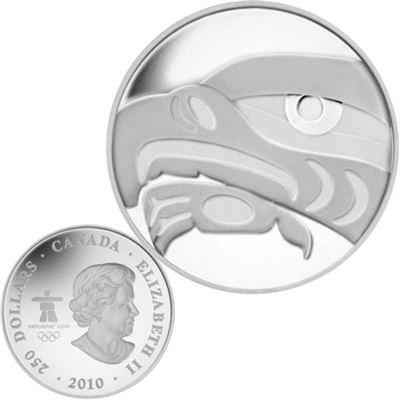 2010 Canada $250 Olympic - Eagle Proof Fine Silver Kilo (No Tax) small crack in capsule
