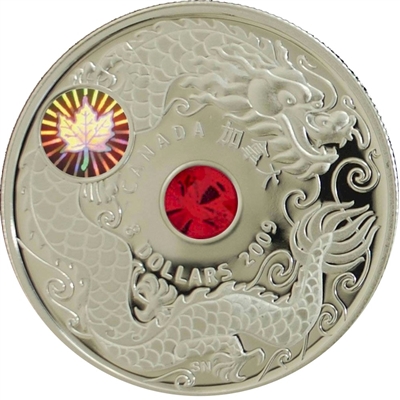 RDC 2009 Canada $8 Maple of Wisdom Hologram Sterling Silver (scratched capsule)