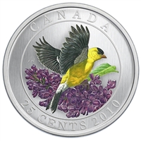 2010 25-cent Birds of Canada - Goldfinch