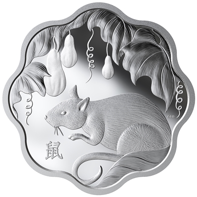 2020 Year of the Rat Lunar Lotus Fine Silver