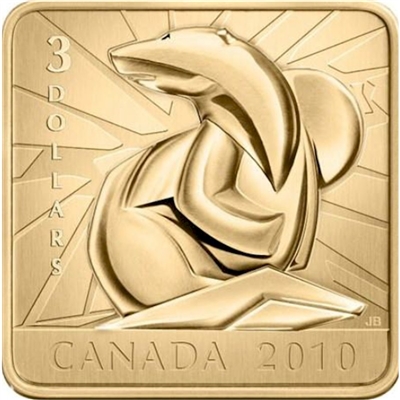 RDC 2010 Canada $3 Wildlife Conservation - Polar Bear Sterling Silver (Impaired)