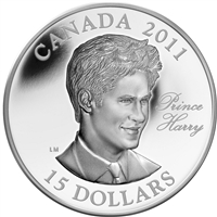 2011 Canada $15 Prince Henry (Harry) of Wales UHR Sterling Silver