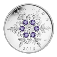 2010 Canada $20 Tanzanite Crystal Snowflake Fine Silver