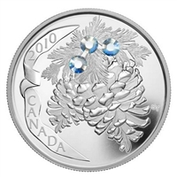 2010 Canada $20 Moonlight Crystal Pinecone Fine Silver