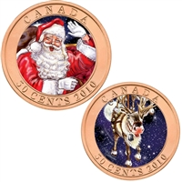 2010 Canada 50-cent Santa & Red-Nosed Reindeer Lenticular Coin