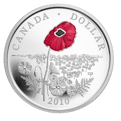 RDC 2010 Canada Limited Edition Proof Sterling Silver Dollar - Poppy (sleeve worn)