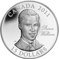 2011 Canada $15 H.R.H. Prince William of Wales UHR Sterling Silver