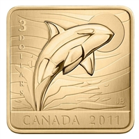 2011 Canada $3 Wildlife Conservation - Orca Sterling Silver Square Coin