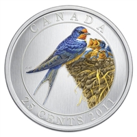 2011 25-cent Birds of Canada - Barn Swallow (#7)