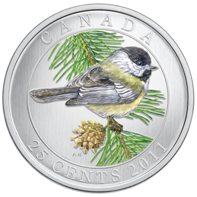 2011 25-cent Birds of Canada - Black-Capped Chickadee