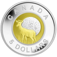 2011 Canada $5 Full Moons of the Algonquin - Full Buck Moon Sterling Silver & Niobium