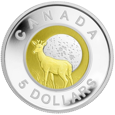 2011 Canada $5 Full Moons of the Algonquin - Full Buck Moon Sterling Silver & Niobium