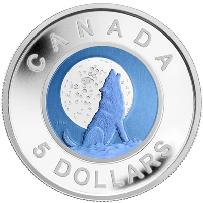 2012 Canada $5 Full Moons of the Algonquin - Full Wolf Moon Silver & Niobium