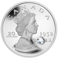 2012 Canada $20 The Queen's Diamond Jubilee with Crystal Fine Silver