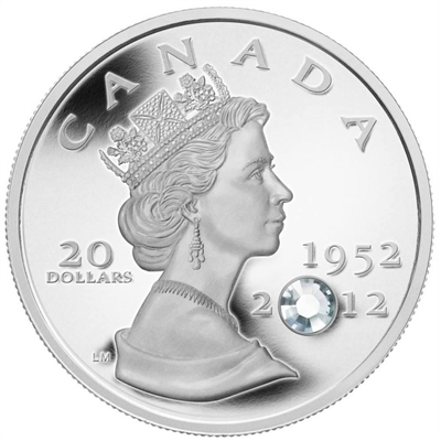 RDC 2012 Canada $20 The Queen's Diamond Jubilee with Crystal (Impaired)