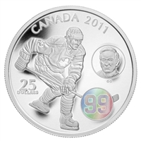 2011 Canada $25 Wayne & Walter Gretzky Fine Silver Hologram (No Tax)