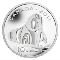 2011 Canada $10 Orca Whale Fine Silver Coin (Tax Exempt)