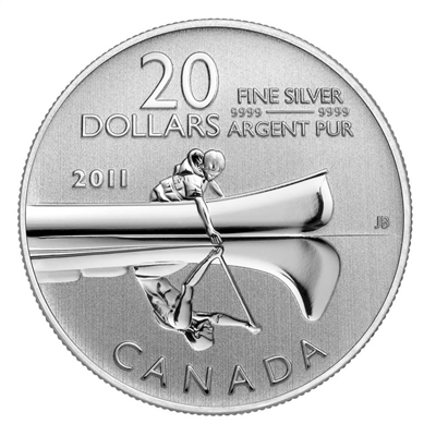 2011 Canada $20 for $20 #2 Canoe Fine Silver Coin (TAX Exempt)