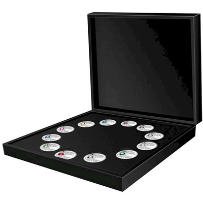 2012 Canada $3 12-coin Birthstone Collection with Deluxe Box (outer cardboard scuffed)