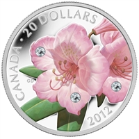 2012 Canada $20 Swarovski Crystals - Rhododendron Fine Silver