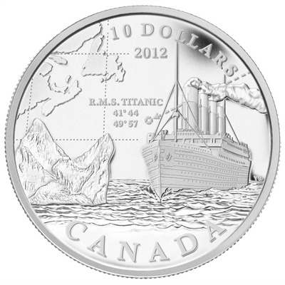 RDC 2012 Canada $10 R.M.S. Titanic Fine Silver (No Tax) Impaired