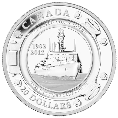 RDC 2012 Canada $20 50 Years of the Coast Guard Fine Silver (No Tax) impaired