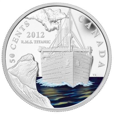 RDC 2012 Canada 50-cent R.M.S. Titanic Silver Plated Copper Coin (Lightly toned)