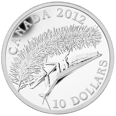 RDC 2012 $10 Canadian Geographic - Praying Mantis Fine Silver (No Tax) impaired