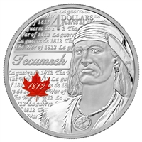 2012 Canada $4 Heroes of 1812 - Tecumseh Fine Silver (No Tax).
