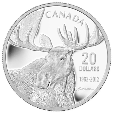 RDC 2012 Canada $20 Bull Moose by Robert Bateman Silver (No tax) impaired