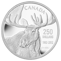 2012 Canada $250 Robert Bateman Moose Fine Silver Kilo (No Tax) scuffed capsule
