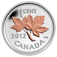 2012 Canada 1-cent Farewell to the Penny w/ Selective Gold Plating (No Tax)