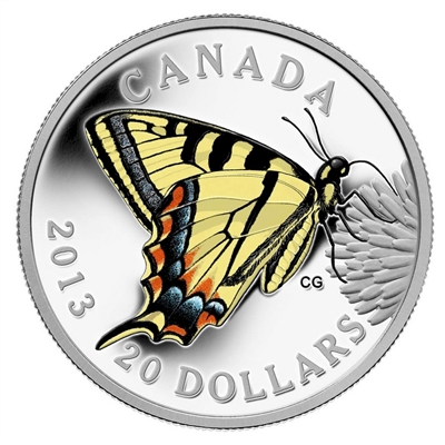 RDC 2013 $20 Butterflies - Canadian Tiger Swallowtail (No Tax) impaired