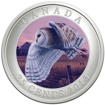 2013 25-cent Birds of Canada - Barn Owl