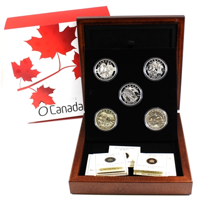 2013 O Canada $25 5-Coin Set in Deluxe Wooden Box (No Tax)