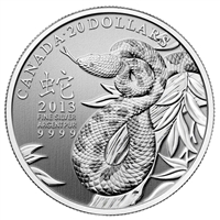 2013 Canada $20 Year of the Snake Fine Silver Coin (TAX Exempt)