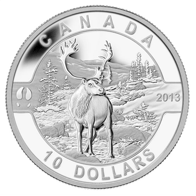 2013 $10 O Canada - The Caribou (#8) Fine Silver (No Tax)