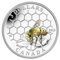 2013 Canada $3 Animal Architects - Bee & Hive Fine Silver (No Tax)