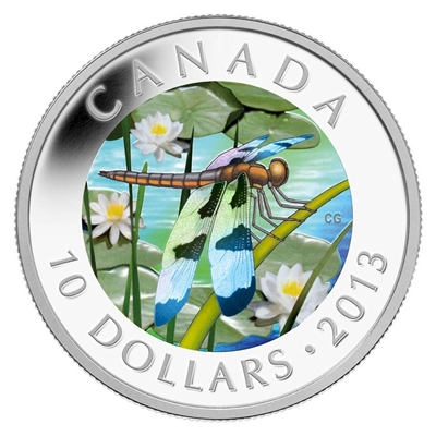 RDC 2013 Canada $10 Dragonfly - Twelve Spotted Skimmer (No Tax) scratched capsule
