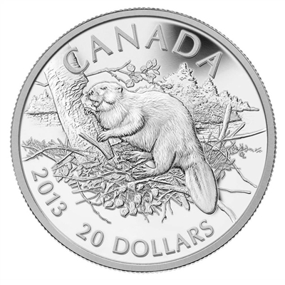 2013 Canada $20 The Beaver Fine Silver Coin (TAX Exempt)