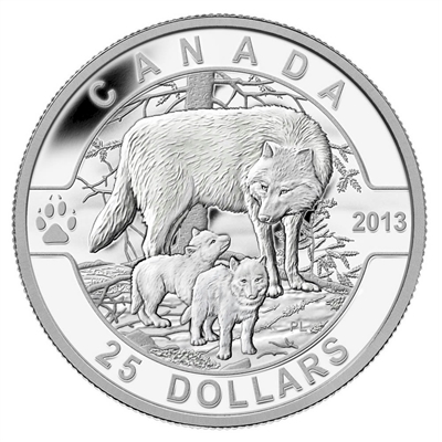 2013 $25 O Canada - The Wolf Fine Silver #3 (Tax Exempt)