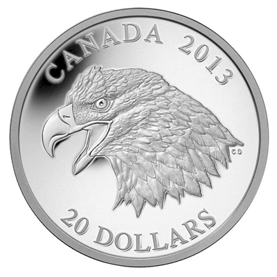 2013 Canada $20 Bald Eagle - Portrait of Power Fine Silver (No Tax)