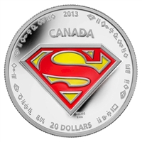 2013 Canada $20 Superman's Shield Fine Silver (No Tax)